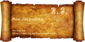 Max Hajnalka névjegykártya